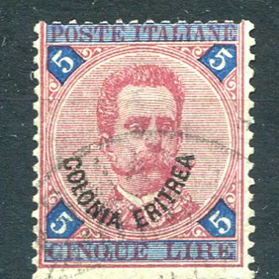 Italian Colonies - Eritrea 1893 Italy 5l with ...