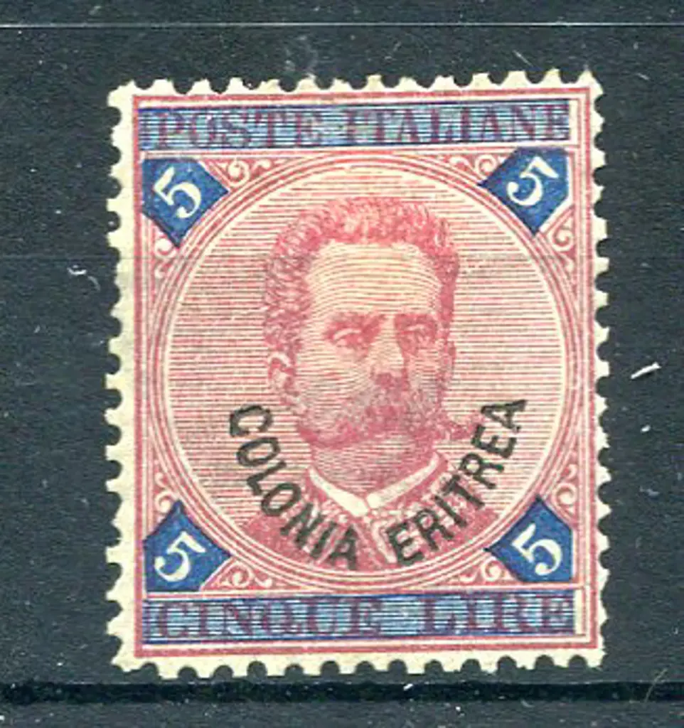 1893 Italy 5l with ovpt. MH & well centred. SG 11, ... Image 1++