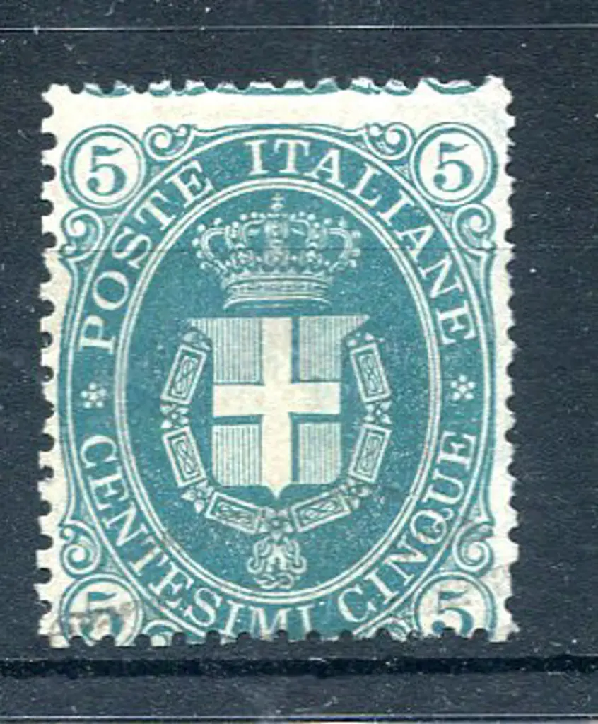 1889 5¢ blue-green Arms. MLH, centred low. SG 38a, ... Image 1++