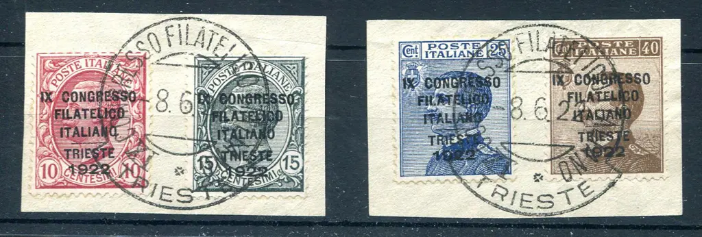 1922 Ninth Italian Philatelic Congress ovptd set  ... Image 1++