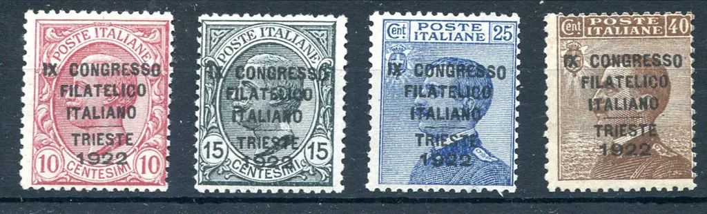 1922 Ninth Italian Philatelic Congress ovptd set ... Image 1++