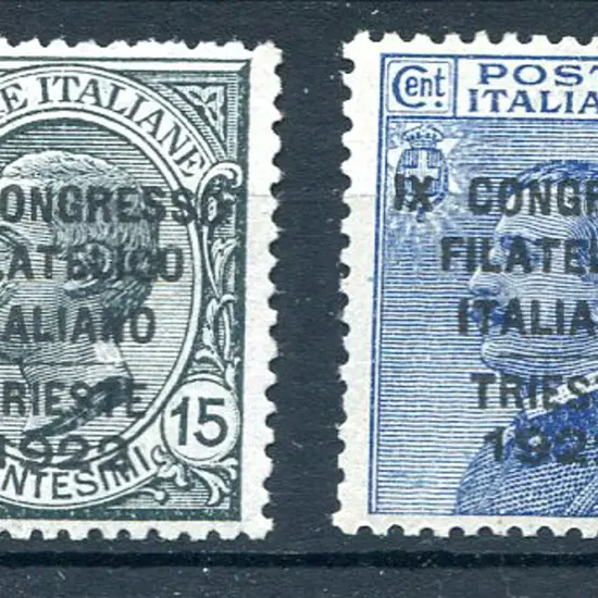 1922 Ninth Italian Philatelic Congress ovptd set ...