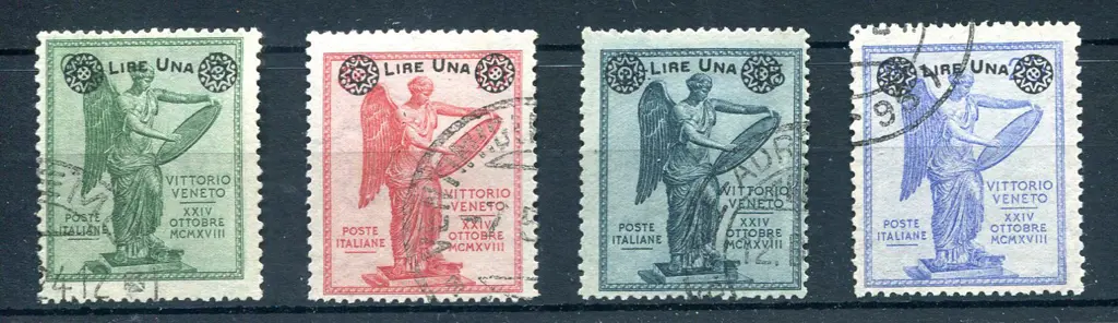1924 1l "LIRA UNA" surcharges on "Victory" issue. ... Image 1++