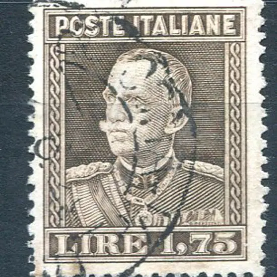 1927/29 1l75 brown Victor Emmanuel, perf. 14. Fine ...