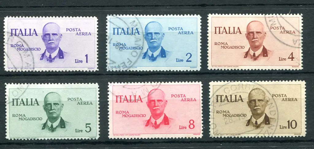 1934 Rome to Mogadishu Flight airs F/U set of 6. ... Image 1++