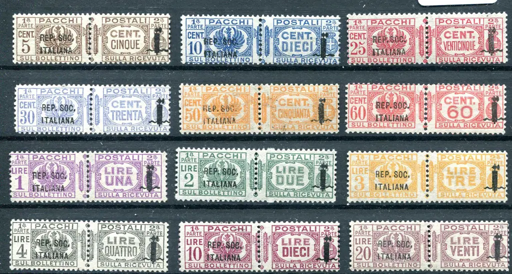 1944 Italian Social Republic Parcel Post ovpts ... Image 1++