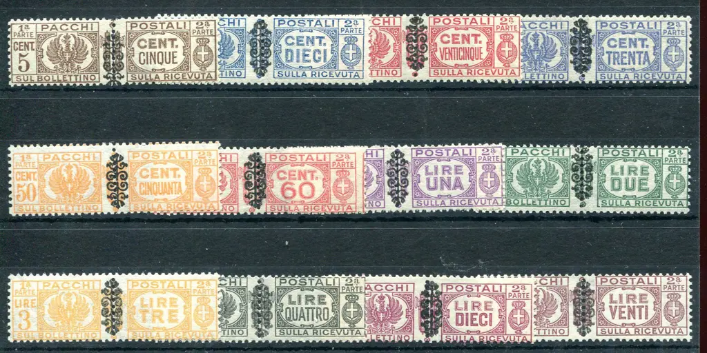 1945 Parcel Post pairs with vertical pattern on ... Image 1++