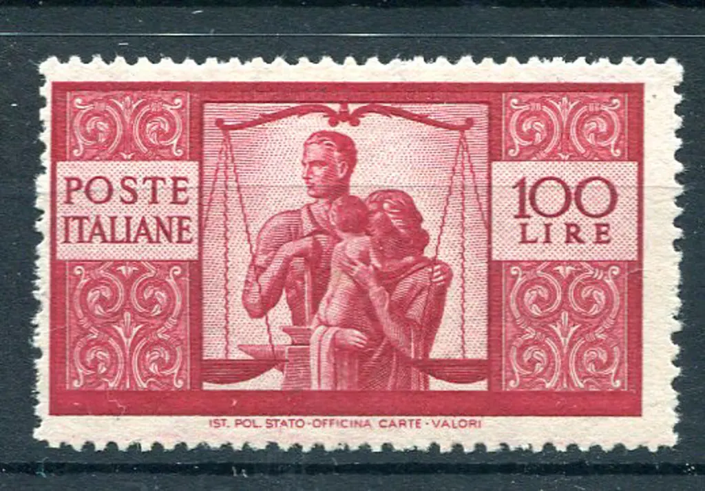 1945/48 100l carmine. Fine MUH. SG 669, Cat. £600 ... Image 1++
