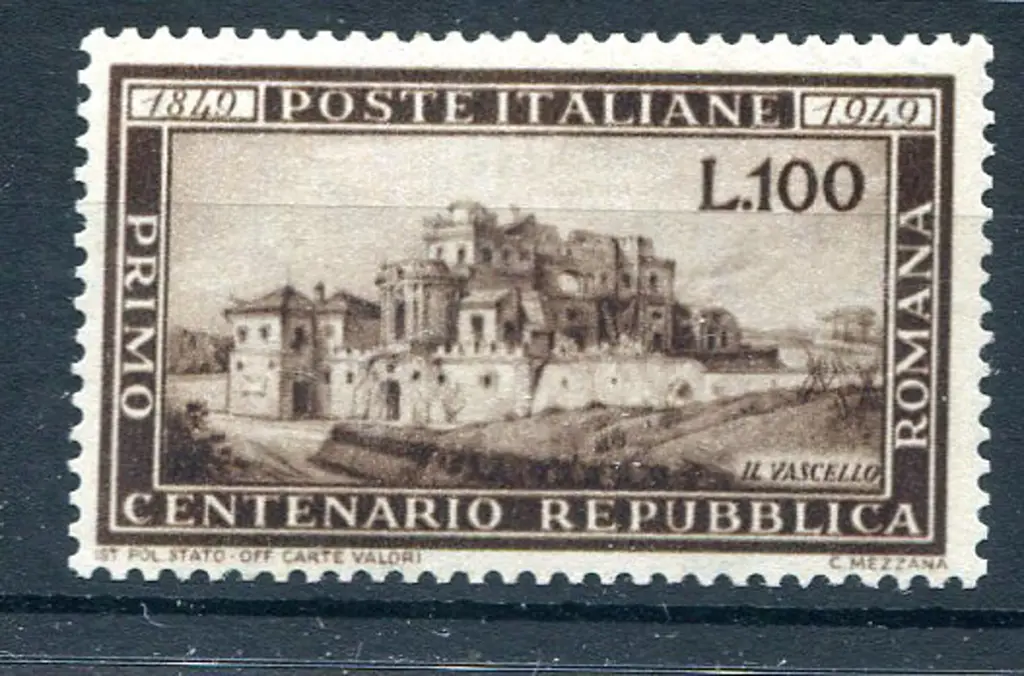 1949 100l brown Ronan Republic Cent. Fresh MUH. SG ... Image 1++