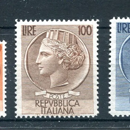 1953/54 80l, 100l & 200l Coin defins with winged ...