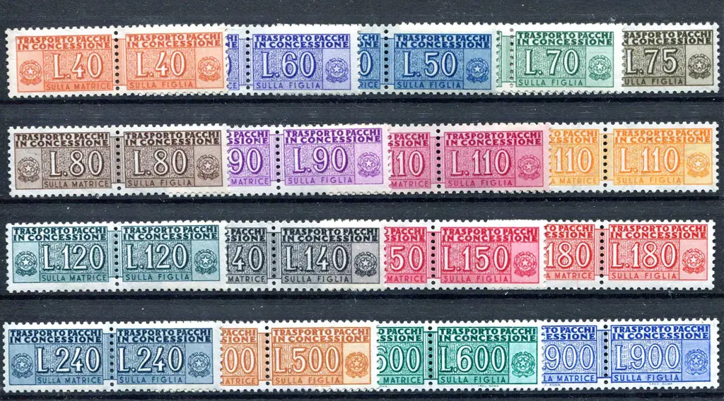 1955/81 Concessional Post Pairs incl the key 75l & ... Image 1++