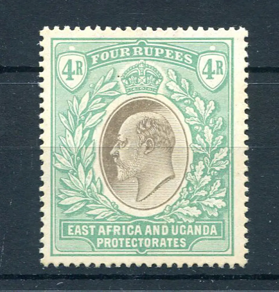 1904/07 "East Africa & Uganda" 4 rupees grey & ... Image 1++