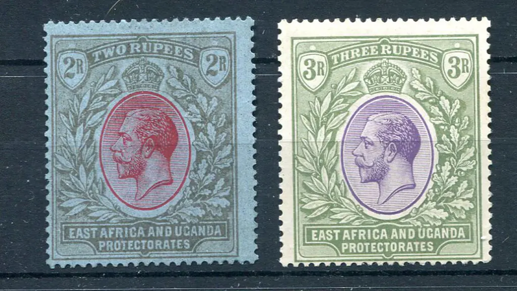 1921 2r red & black/blue & 3r violet & green. MLH, ... Image 1++