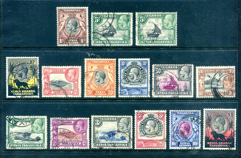 1935/37 KGV Pictorials to £1 plus 5¢ "rope joined ... Image 1++