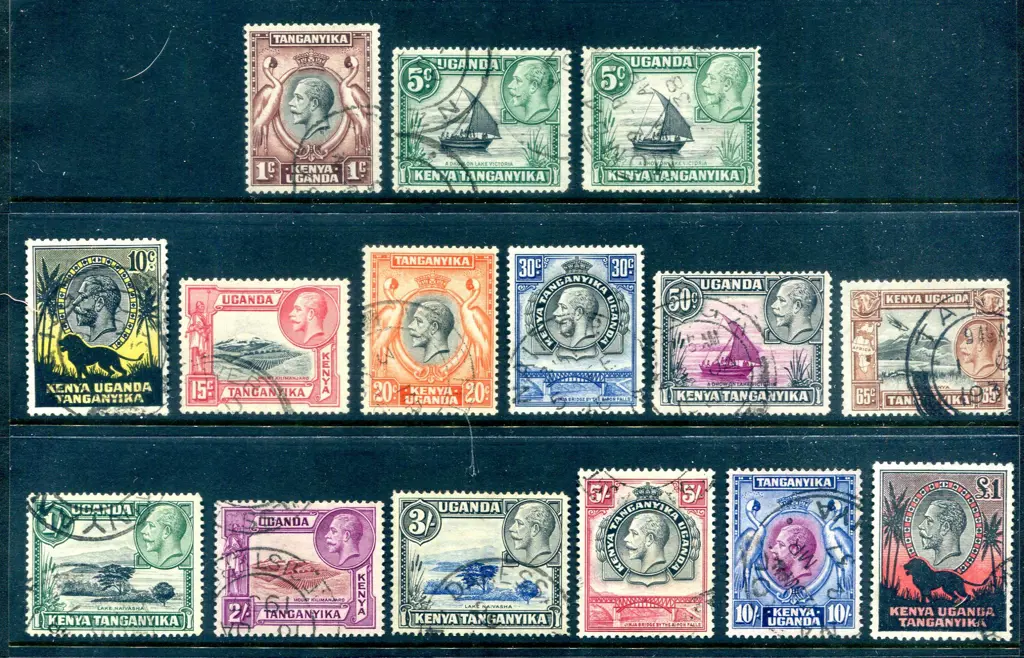 1935/37 KGV Pictorials to £1 plus 5¢ "rope joined ... Image 1++