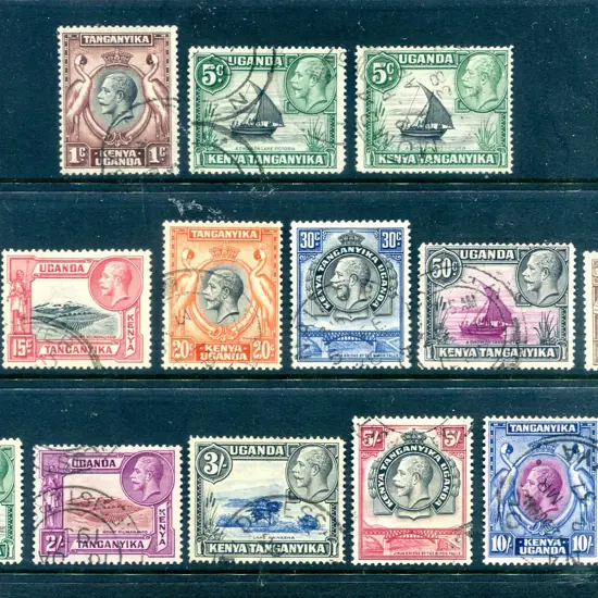 1935/37 KGV Pictorials to £1 plus 5¢ "rope joined ...
