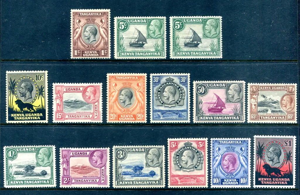 1935/37 KGV Pictorials to £1 plus 5¢ "rope joined ... Image 1++