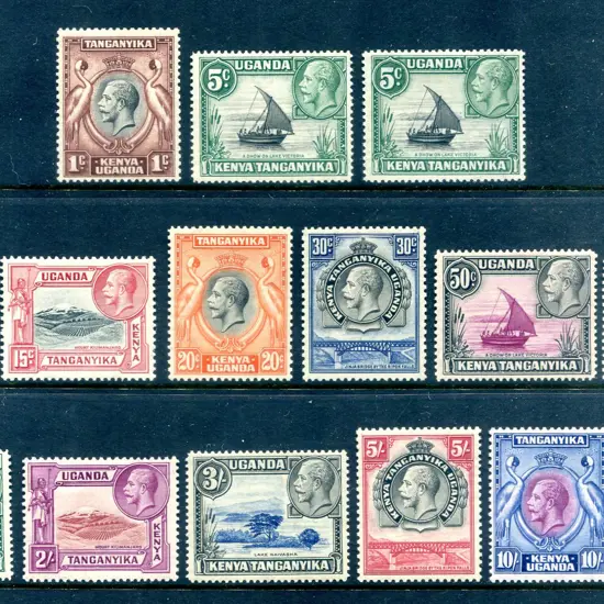 1935/37 KGV Pictorials to £1 plus 5¢ "rope joined ...