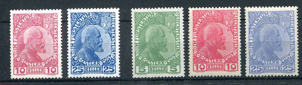 Liechtenstein 1912 10h & 25h Prince John II on ... Image 1++