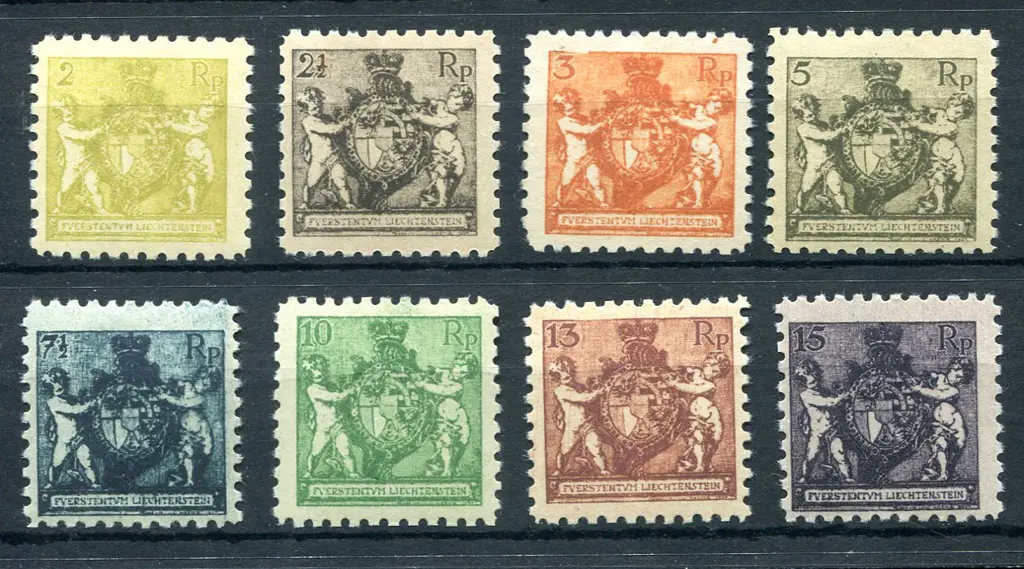 1921 2rp to 15rp Arms, perf. 9½ set of 8. Fresh ... Image 1++