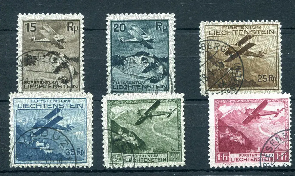 1930 Airmails set of 6. Fine used, 1f centred ... Image 1++