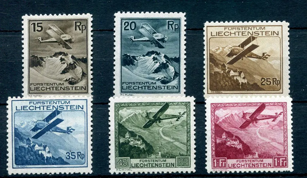 1930 Airmails set of 6. MLH, split perf at base of ... Image 1++