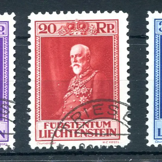 1933 80th B'day of Prince Francis. F/U set of 3. ...
