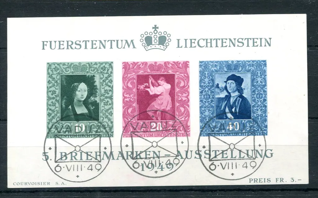 1949 Philatelic Exhibition M/S. CTO  with 6 ... Image 1++