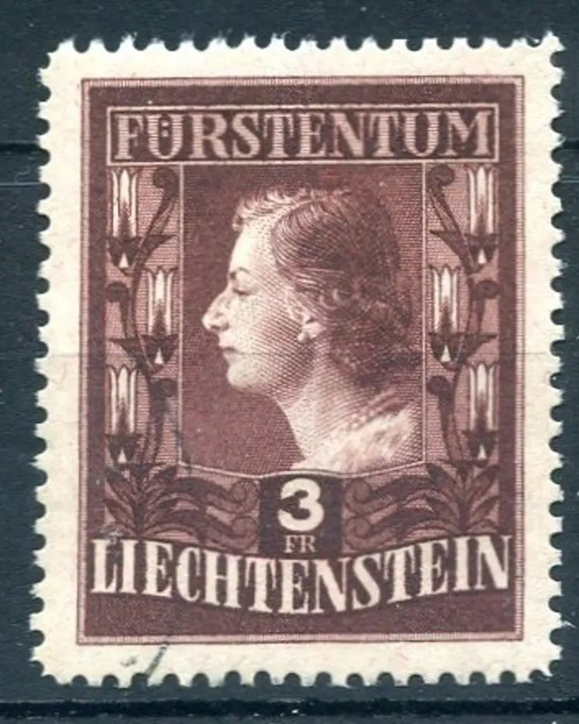 1951/52 3f lake-brown Princess. F/U. SG 303B, Cat. ... Image 1++