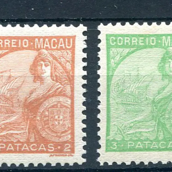 Macau 1934 1, 2, 3 & 5 pataeu vals. All fine MVLH ...