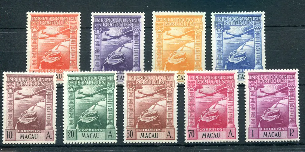 1938 "Airs" set of 9. MLH, the 20a val pulled ... Image 1++