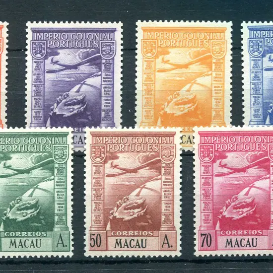 1938 "Airs" set of 9. MLH, the 20a val pulled ...