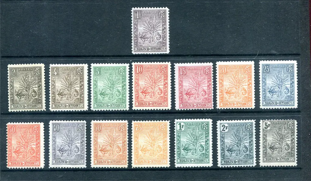 Madagascar  1903 Defins set of 15 to 5f. Fine & ... Image 1++