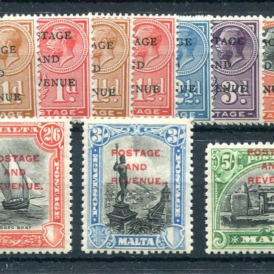1928 "Postage & Revenue" ovpts to 10/-, missing ...