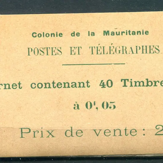 Mauritania 1913 2f booklet with 5¢ x 40 with ...