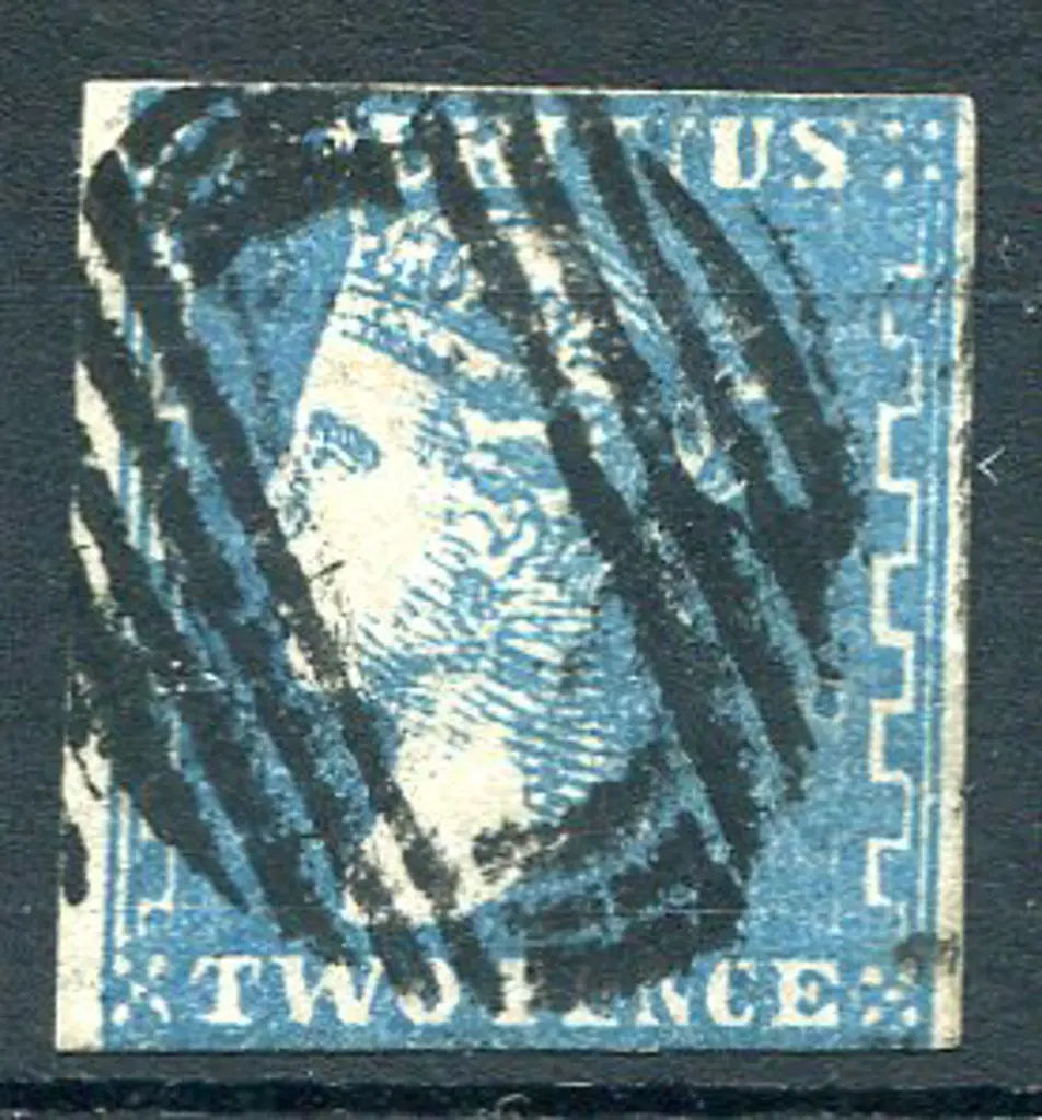 Mauritius 1859 2d blue Dardenne lithograph on laid ... Image 1++