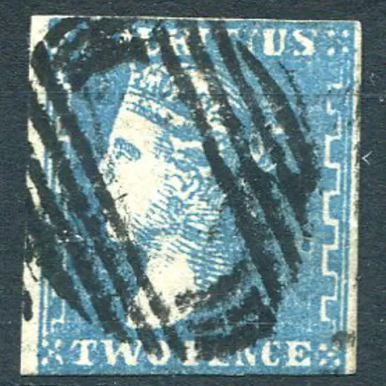 Mauritius 1859 2d blue Dardenne lithograph on laid ...