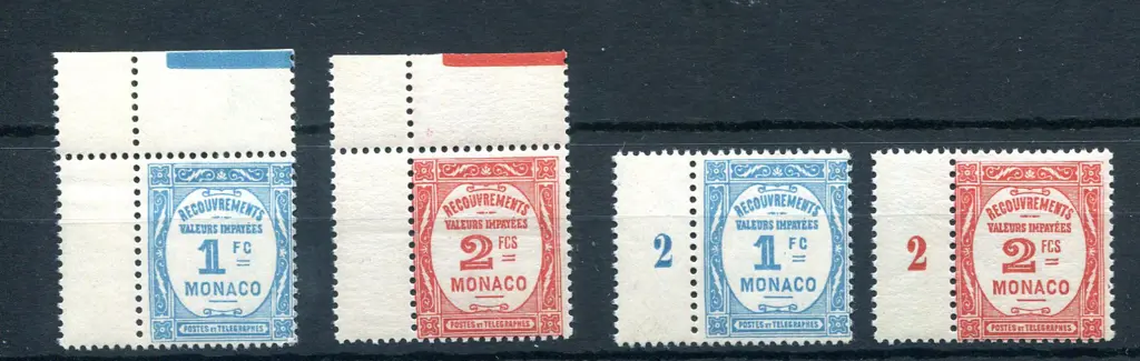 1924/32 1f blue & 2f scarlet Postage Dues. MUH top ... Image 1++