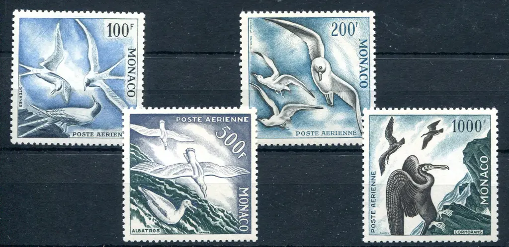 1955 Birds Airs, perf. 11 set of 4. MVLH. SG ... Image 1++