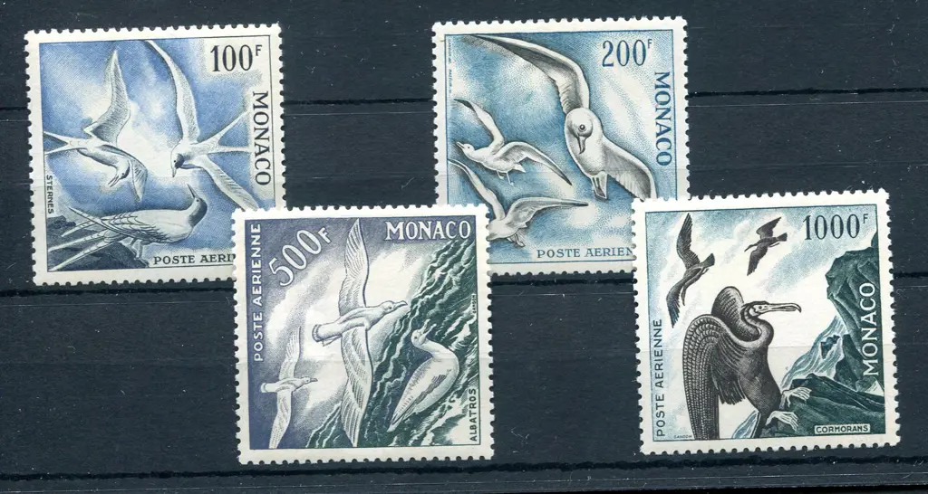 1955/58 Birds, perf. 11 set of 4. Fresh & fine ... Image 1++