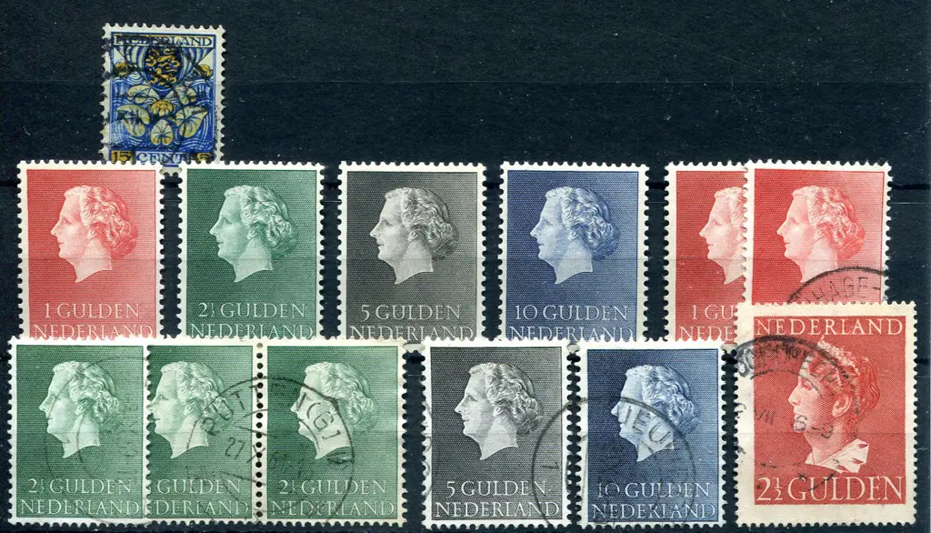 Netherlands 1953 1g to 10g Queen Juliana latter ... Image 1++