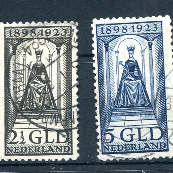 1923 2½g black & 5g blue Silver Jubilee. F/U pair. ...