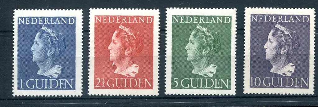 1946 1g to 10g Queen Wilhelmina high vals. All ... Image 1++