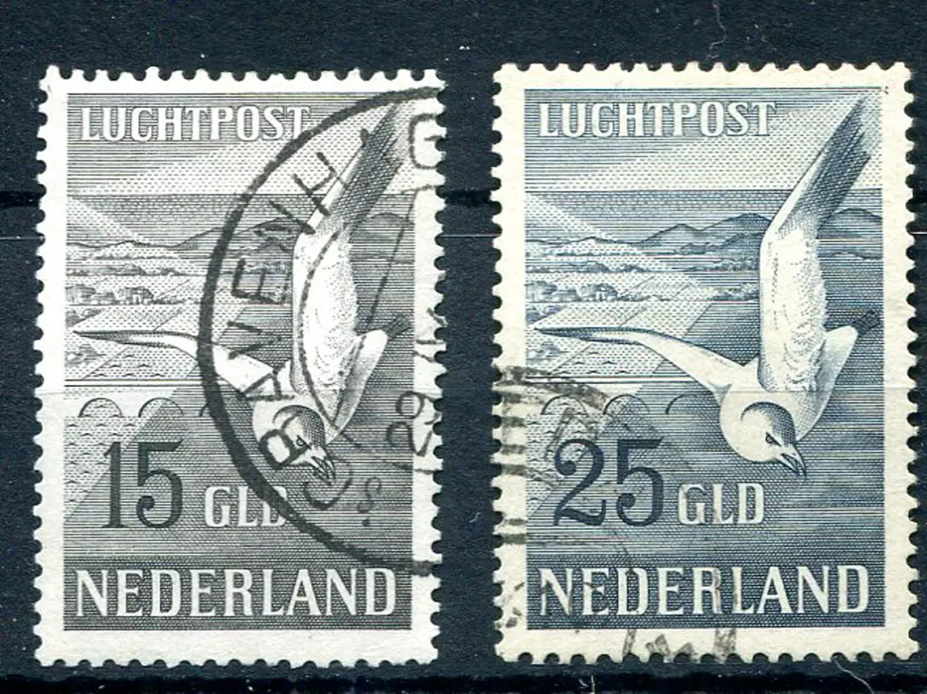 1951 15g & 25g "Seagull" Airmails F/U. SG 742/43, ... Image 1++