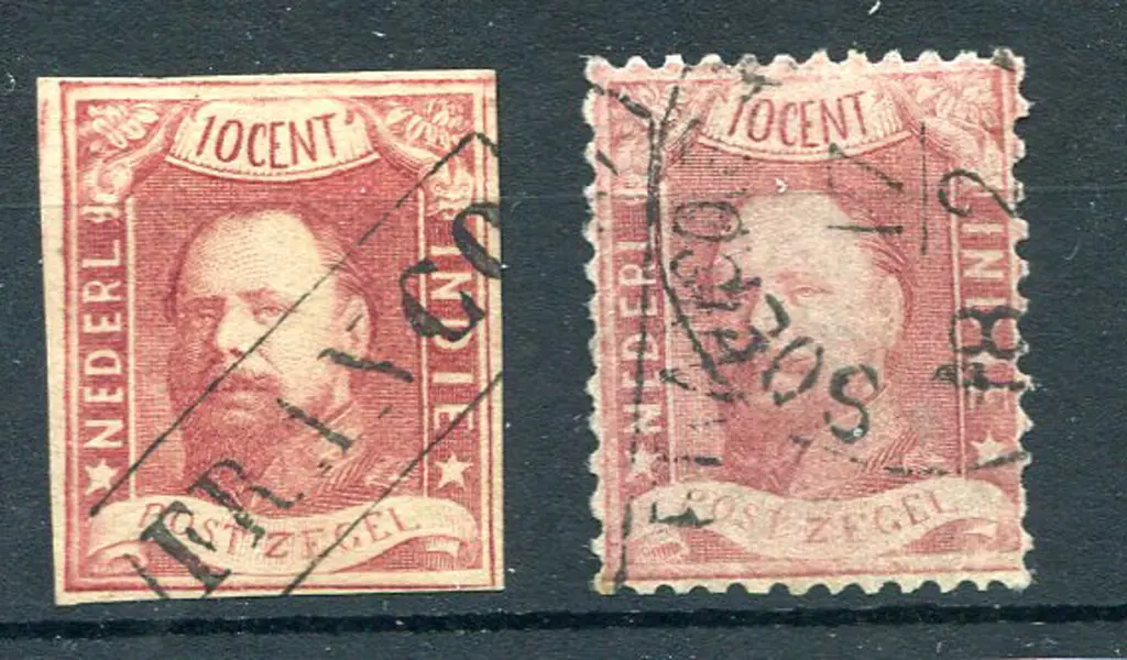 Netherlands Indies 1864 10¢ King William III ... Image 1++