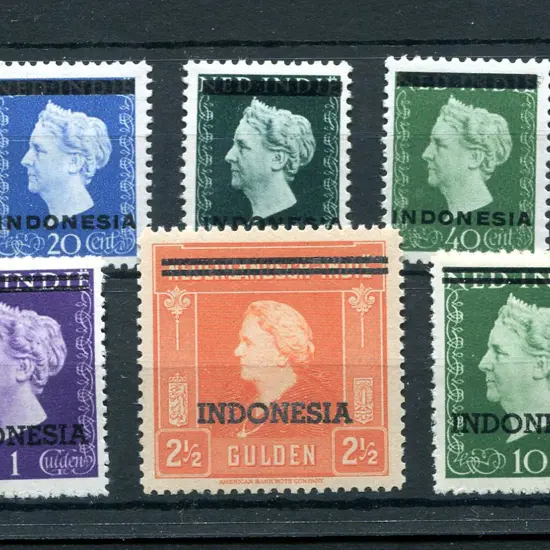 1948/49 "INDONESIA" ovpts glossy to 25g MUH. SG ...