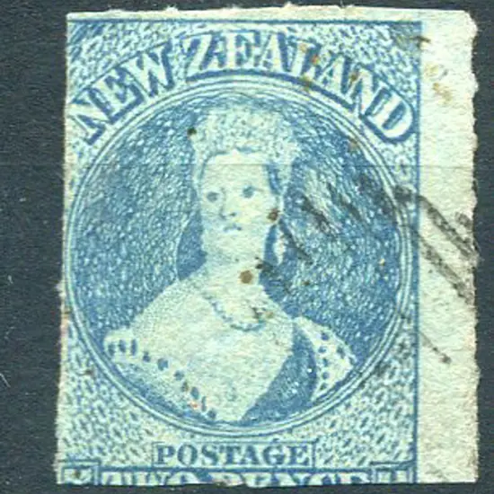 New Zealand 1862/64 2d pale blue, roulette 7 with ...