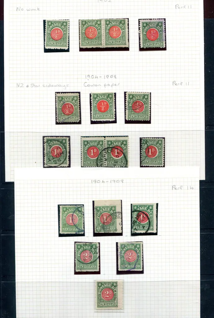 1902 & 1904/08 Postage Dues with the 1902 ½d MLH & ... Image 1++