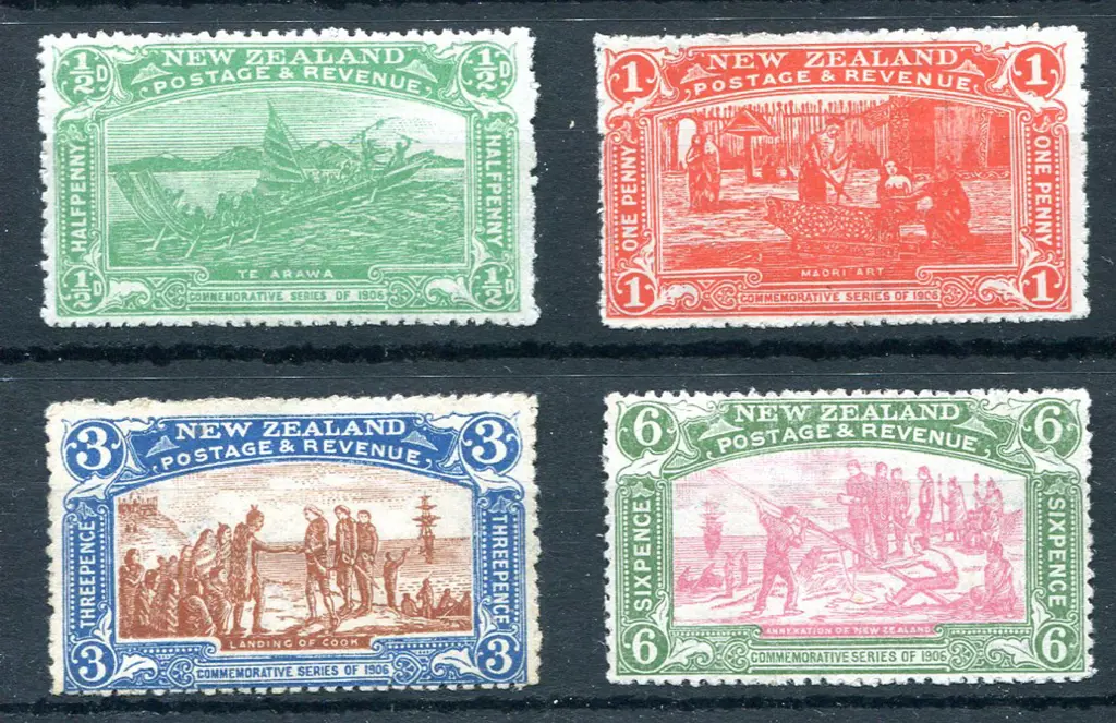 1906 Christchurch Exhibition set of 4. MLH, the 1d ... Image 1++
