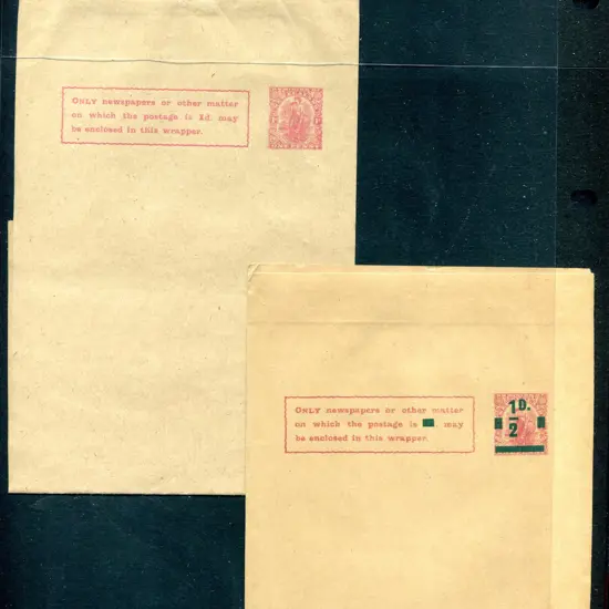 1909 1d Dominion Newspaper Wrapper plus a second ...